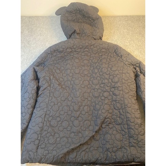 Disney Mickey Mouse Black Quilted Hooded Puffer Jacket Women's Size Medium - Picture 5 of 7